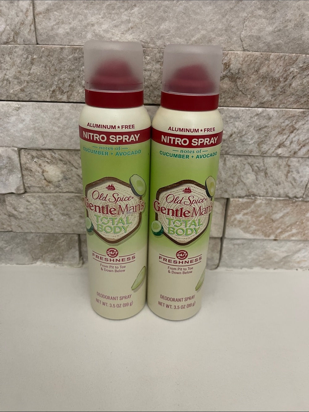 Brand new! $26 Lot of 2 Old Spice GentleMan’s TotalBody Deodarant Spray Cucumber